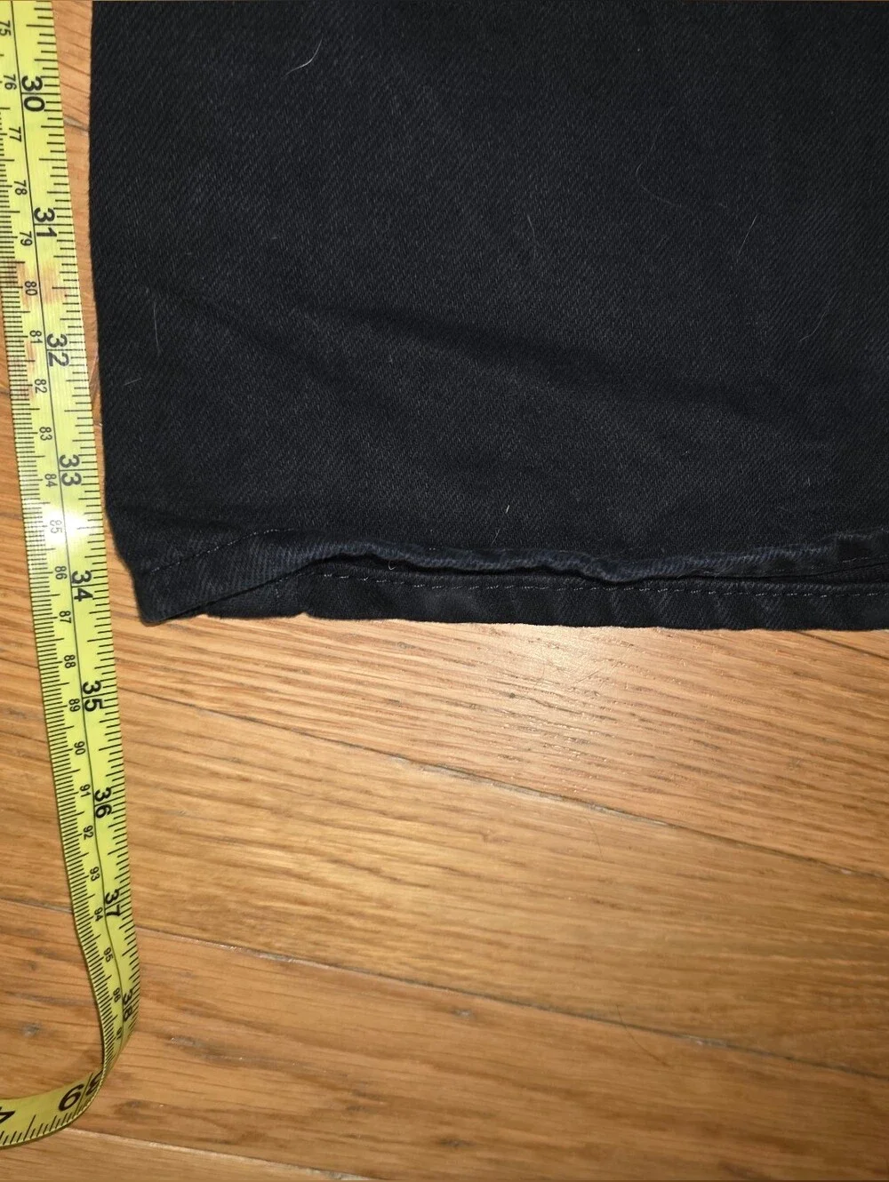 MEXICO True Religion Men's Black JEANS WHITE STITCHED SIZE 34X34 MADE IN NICE!
